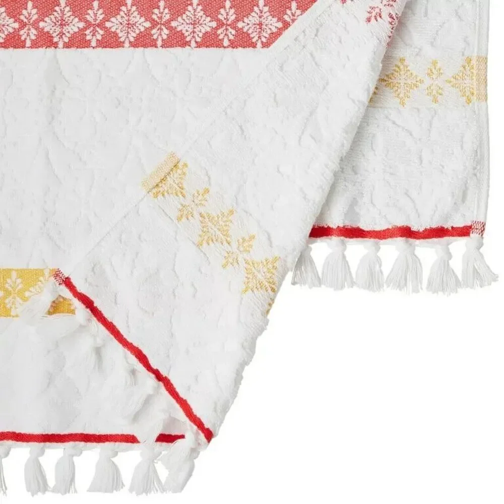 Pioneer Women Bath Towel Sculpted Striped Coral 27